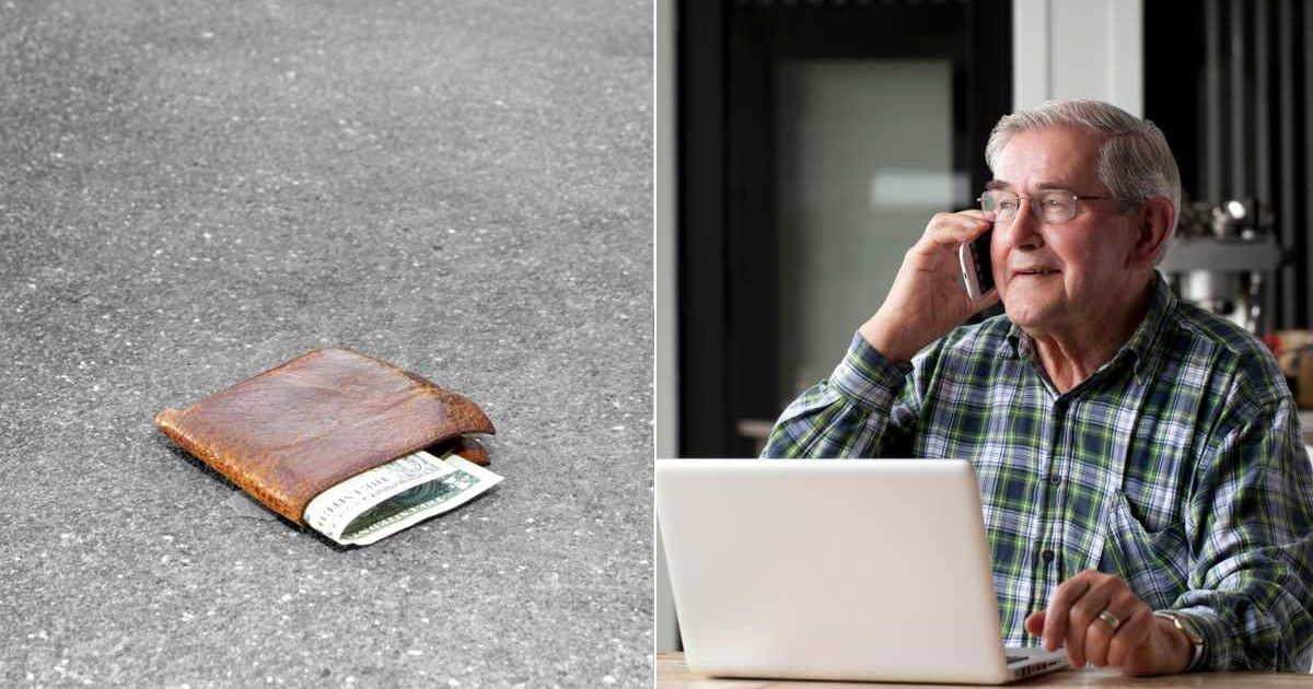 (L) A wallet lying on a road. (R) An old man talking to someone on the phone. Representative Cover Image Source: Getty Images | Shank Ali | Paul Sutherland