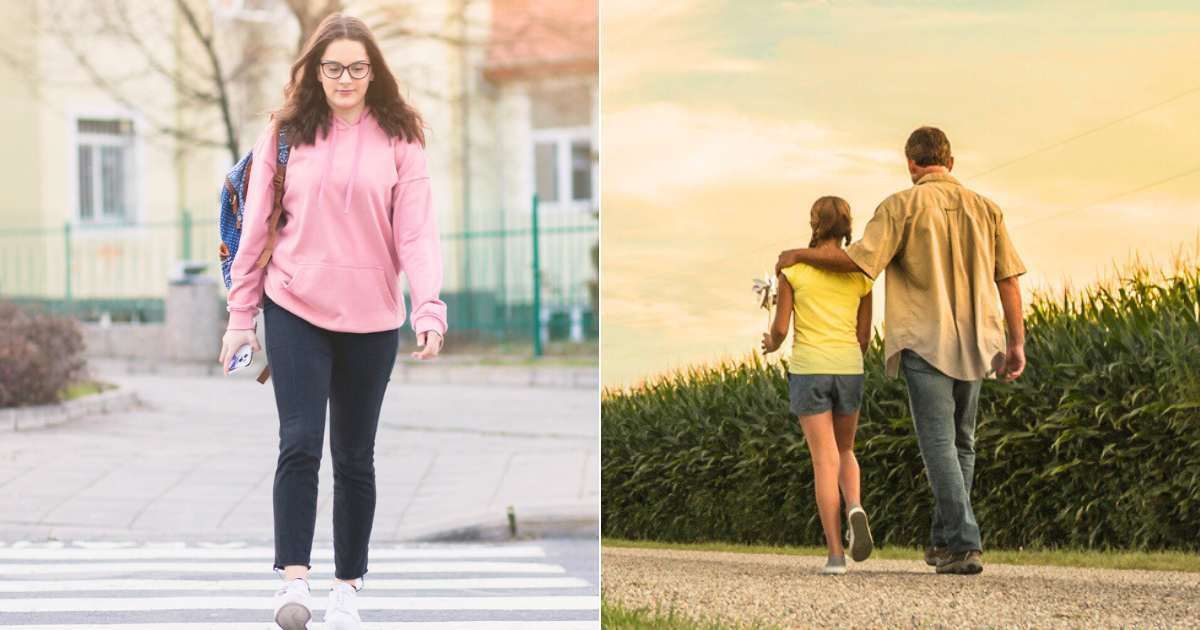 (L) Teenage girl walking home from school. (Representative Cover Image Source: Getty Images| vesi_127 ), (R) Suspicious man walking with little girl. (Representative Cover Image Source: Getty Images| John Fedele)
