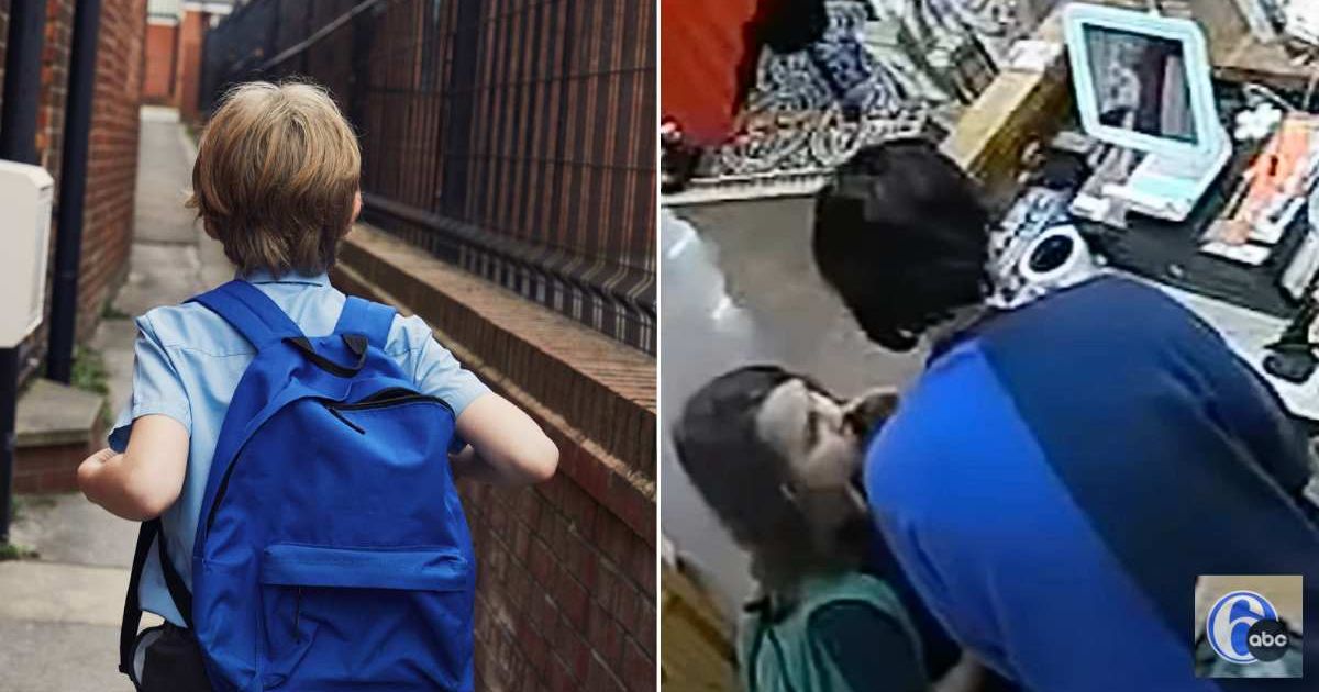 (L) A boy walking down the road alone. (R) The boy whispering something in a woman's ear. Representative Cover Image Source: Getty Images | Sally Anscombe; YouTube | 6abc Philadelphia