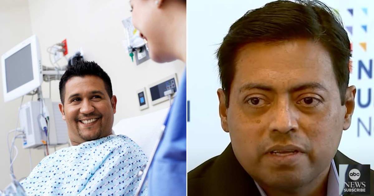 (L) A doctor talking to a man at a hospital. (R) The man talking about his surgery. Representative Cover Image Source: Getty Images | Creatas; YouTube | ABC News
