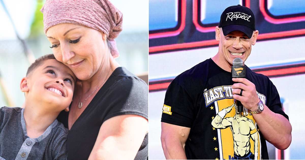 (L) Mom with cancer embraces little son with love and comfort. (Representative Cover Image Source: Getty Images| Fat Camera), (R) John Cena at the Fanatics Fest NYC, June 21, 2025. (Cover Image Source: Getty Images| Photo by Slaven Vlasic)