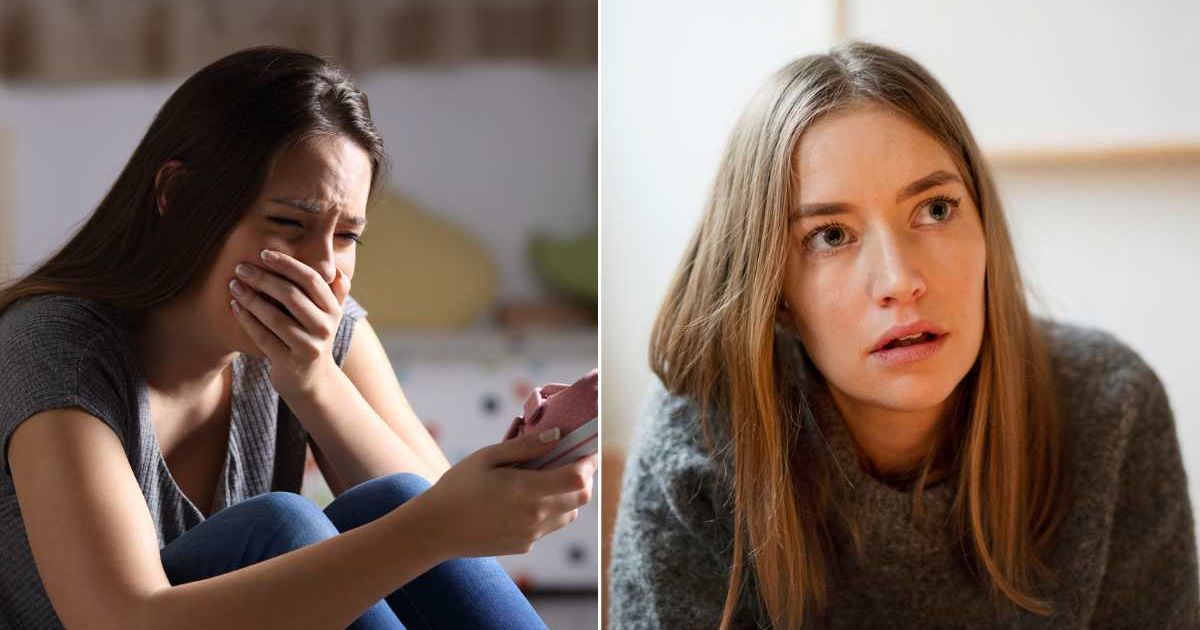(L) A grieving mom looking at a child's shoe. (R) A woman looking ahead with a surprised expression. Representative Cover Image Source: Getty Images | Antonio Guillem; Johner Images