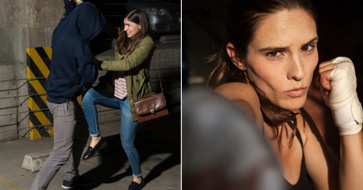 (L) A robber trying to rob a woman. (R) A female boxer punching someone. Representative Cover Image Source: Getty Images | Antonio Diaz; Mike Raabe