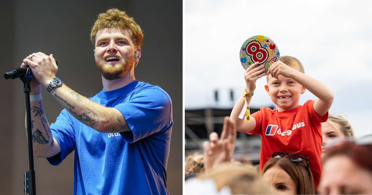(L) Alex Warren at his concert. (R) A little boy at a concert. (Representative Image Source: Getty Images | Photo by (L) Josh Brasted, (R) Maxine Howells)