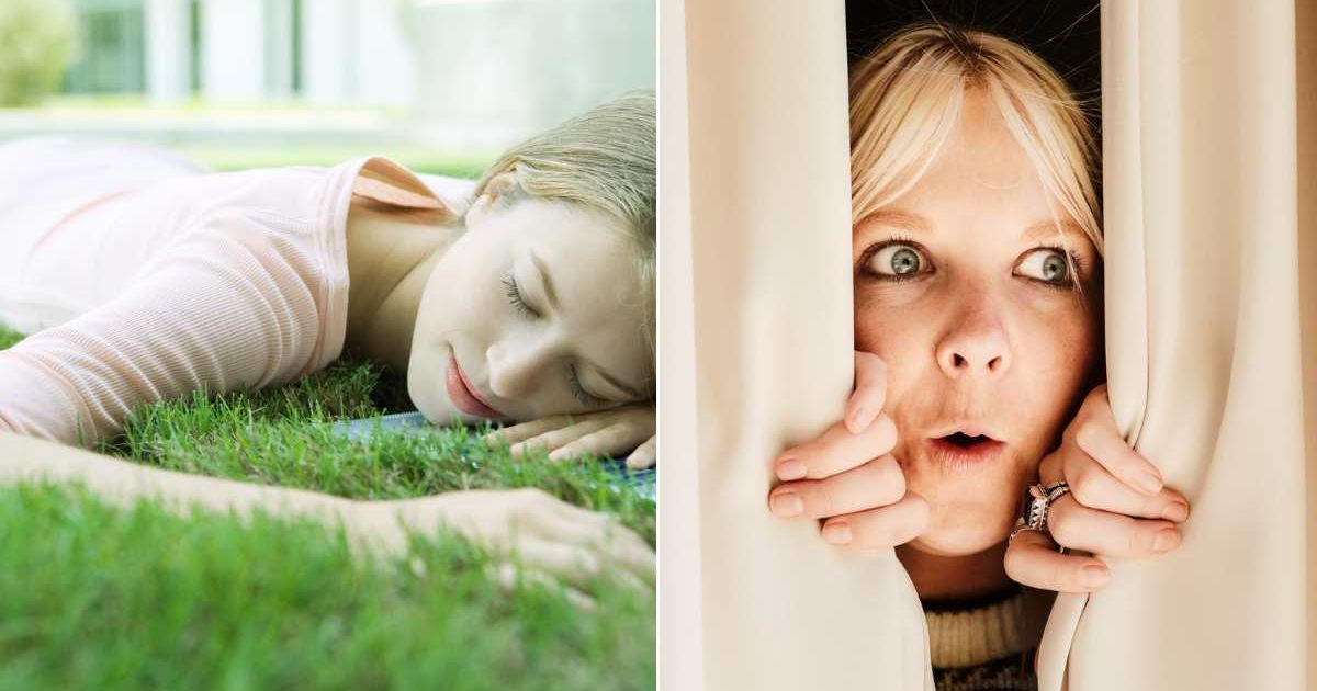 (L) A woman collapsed on the ground. (R) A woman looking outside the window with a surprised expression. Representative Cover Image Source: Getty Images | Laurence Mouton; Rapid Eye