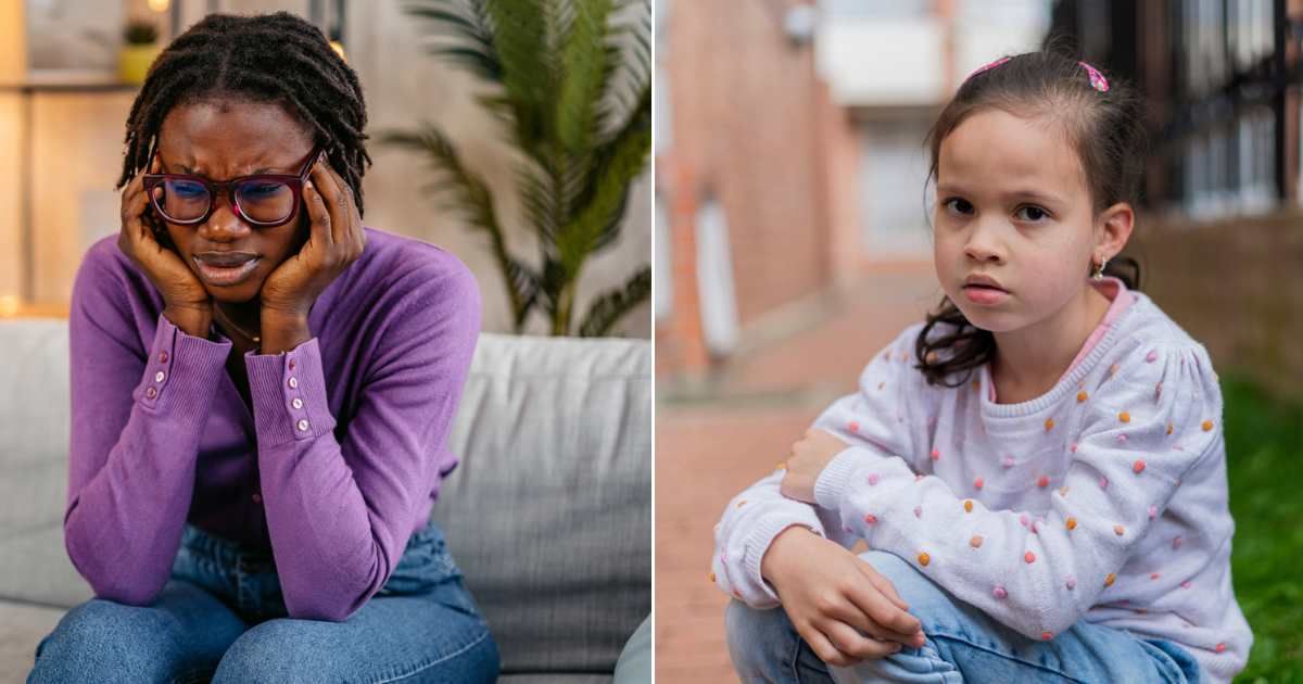 (L) Woman holding head while feeling uneasy and dizzy. (Representative Cover Image Source: Getty Images| urbazon), (R) Little girl notices something unusual. (Representative Cover Image Source: Getty Images| Mario Arango)