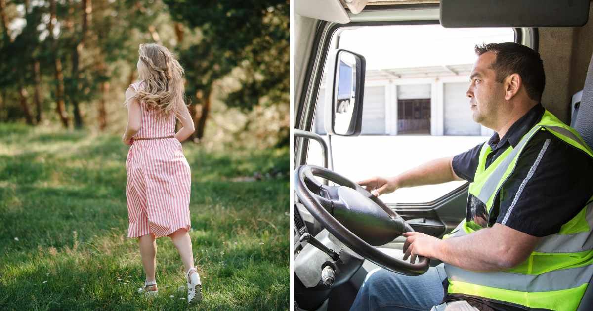 (L) A woman running in the woods (R) A truck driver. (Representative Cover Image Source: Getty Images | Photo by (L) Serhii Sobolevskyi, (R) Alistair Berg)