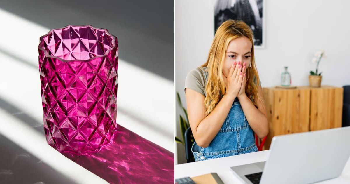 (L) A glass vase kept close to a window. (R) Woman looking at her laptop with a shocked expression. Representative Cover Image Source: Getty Images | Indie Studios LLC; Xavier Lorenzo