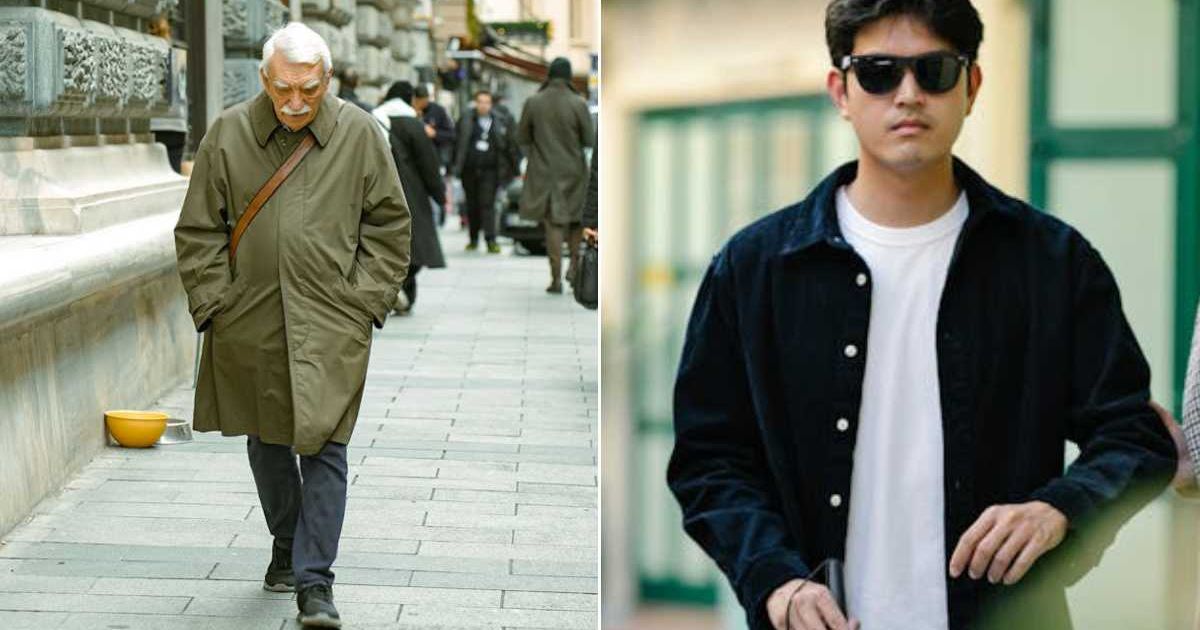 (L) Upset old man walking on the street. (R) Blind man in an outdoor space. Representative Cover Image Source: Pexels | Mahmut; Eren Li