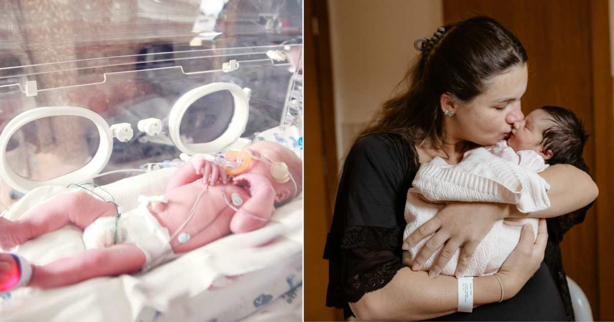 (L) Newborn baby in bassinet undergoing treatment in hospital. (Representative Cover Image Source: Unsplash| Alexander Grey), (R) Mom caressing newborn. (Representative Cover Image Source: Unsplash| Johnathan Borba)