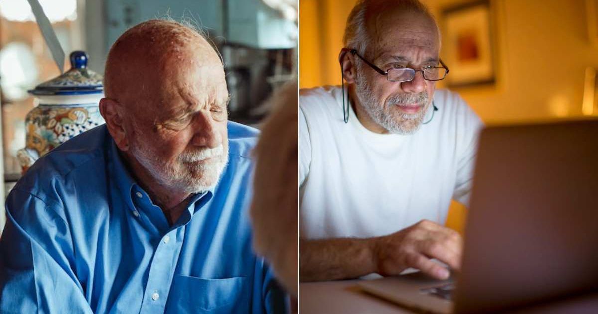 (L) An old man looking upset. (R) Old man looking at his laptop. Representative Cover Image Source: Pexels | Kindel Media; Getty Images | Thanasis Zovoilis