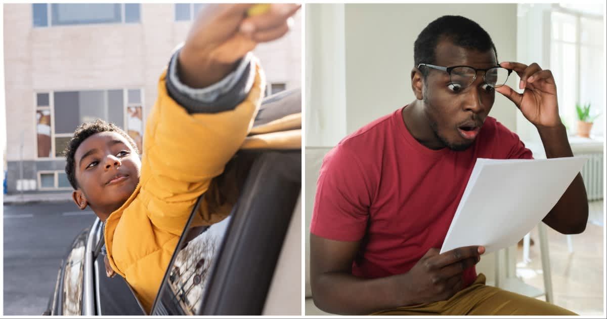 (L ) A boy spreading his hand from car window; (R) A man looks shocked reading an envelope (Representative Cover Source: Getty Images | Photo by (L) Westend61: ; (R) Damir Khabirov)