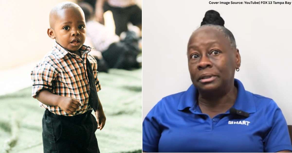 (L) Toddler wandering alone, confused and scared. (Representative Cover Image Source: Pexels| Andy Coffie), (R) HART bus driver Barbara Baker speaks in interview. (Cover Image Source: YouTube| FOX 13 Tampa Bay)