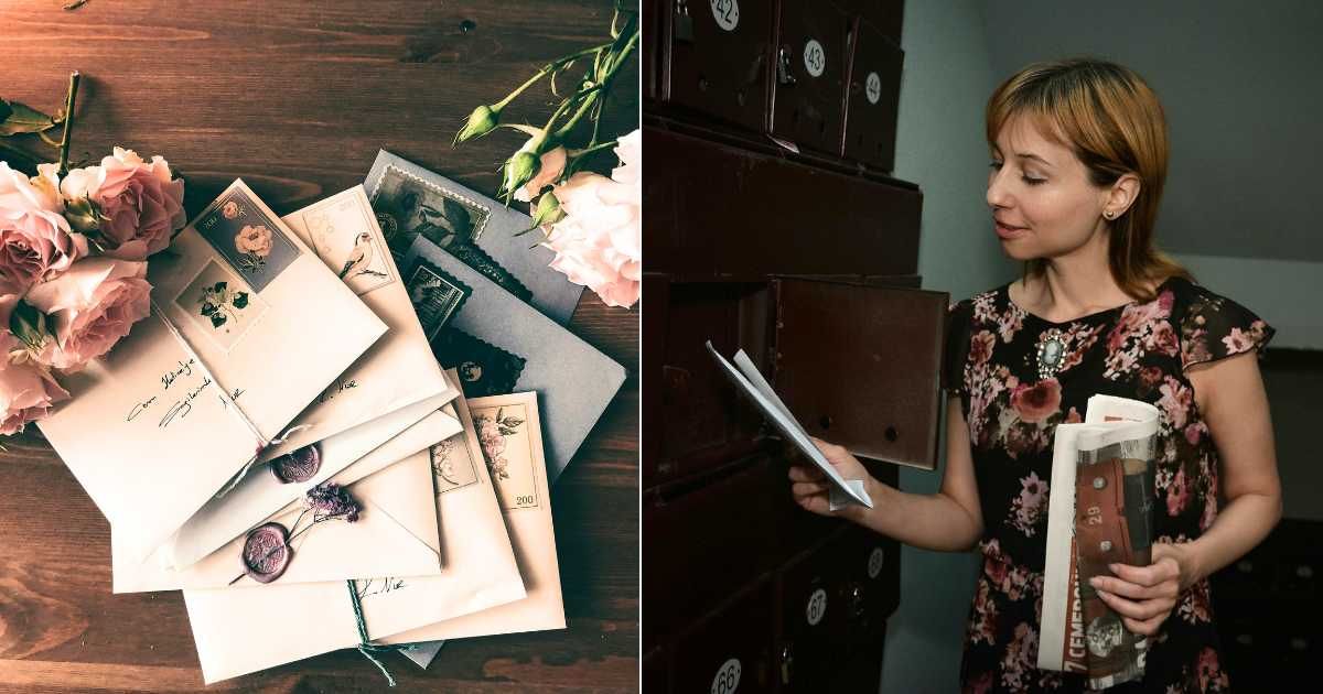 (L) Wedding invitations lined up to be sent. (Representative Cover Image Source: Pexels| Nur Yilmaz), (R) Woman reading something received in mail. (Representative Cover Image Source: Pexels| Vika Glitter)