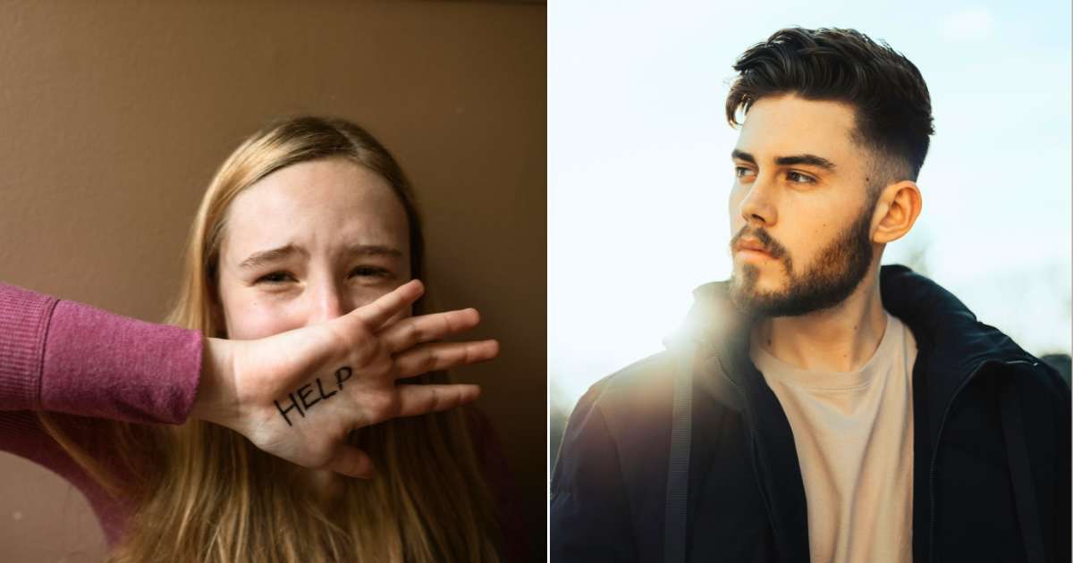 (L) Teenage girl crying for help. (Representative Cover Image Source: Pexels| RDNE Stock Project), (R) Man walking on street turns to look at something worrisome. (Representative Cover Image Source: Pexels| Stephan Louis)