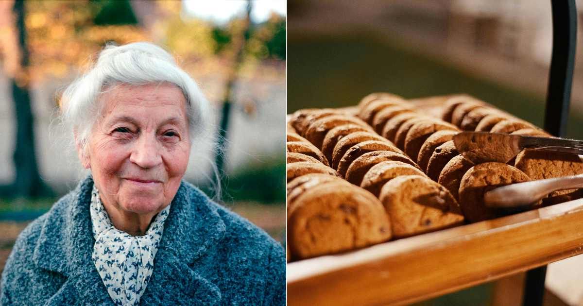 (L) Elderly woman warmly smiling. (Representative Cover Image Source: Pexels| Raymond Petrik), (R) Treats packed and lined up. (Representative Cover Image Source: Pexels| Josh Sorenson)