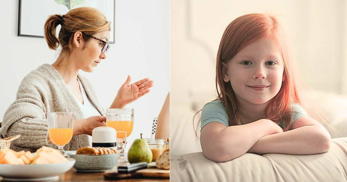 (L) Frustrated mom scolding child; (R) Little girl smiling sweetly while seated on couch. (Representative Cover Image Source: Pexels| Photo by (L) Karolina Grabowska; (R) Andrea Piacquadio)