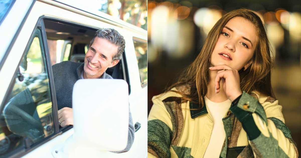 (L) Driver greeting passengers at pickup. (Representative Cover Image Source: Unsplash| Frank Mckenna), (R) Woman observing something intently. (Representative Cover Image Source: Pexels| Dominique Barrera)