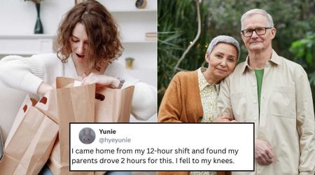 Woman returning home from 12-hour shift 'fell to her knees' after noticing parents' unexpected gesture