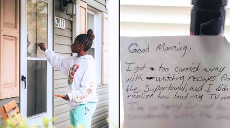 Woman told upstairs neighbor watching Super Bowl recaps to 'turn it down' at 12:30 am—his 'classy reply' left her impressed