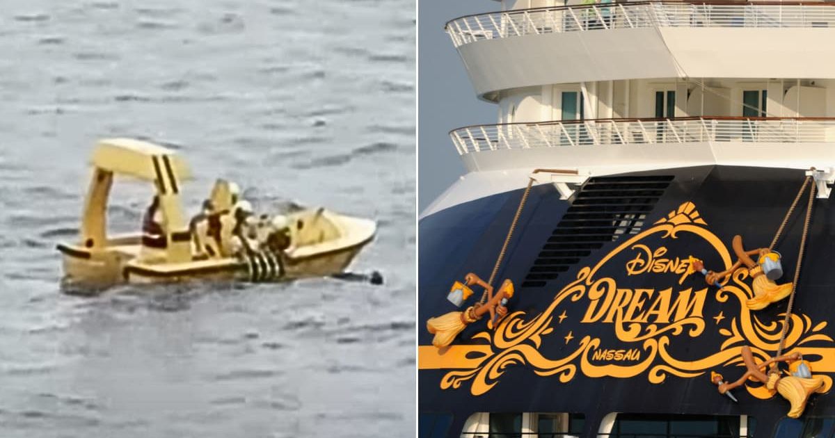 (L) A rescue boat in the ocean. (R) A Disney Dream Cruise Ship. Representative Cover Image Source: YouTube | CBS News; Getty Images | landbysea