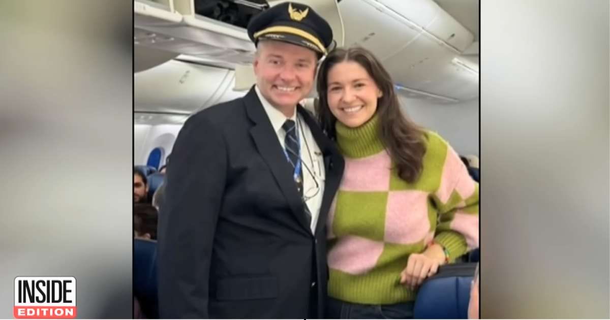 (L-R) United Airlines pilot David Whitson meets Allie Reimold who saved his life. (Cover Image Source: YouTube| Inside Edition)