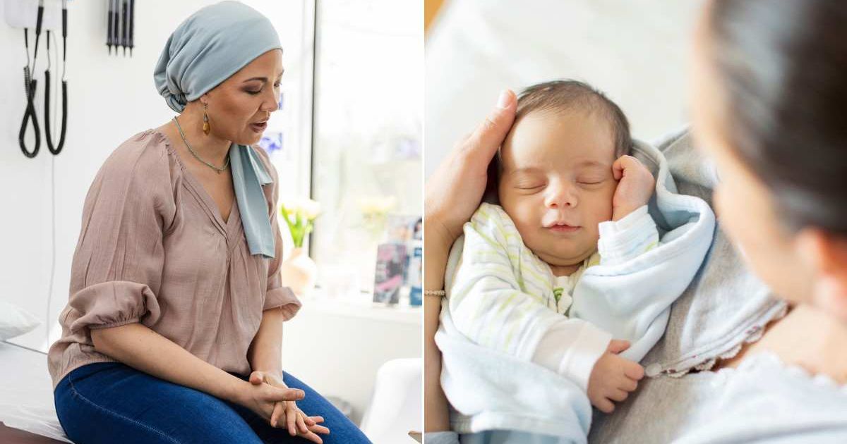 (L) A female cancer patient at a hospital; (R) A mom holding her baby in her arms. (Representative Cover Image Source: Getty Images | (L) SDI Productions; (R) Thanasis Zovoilis)