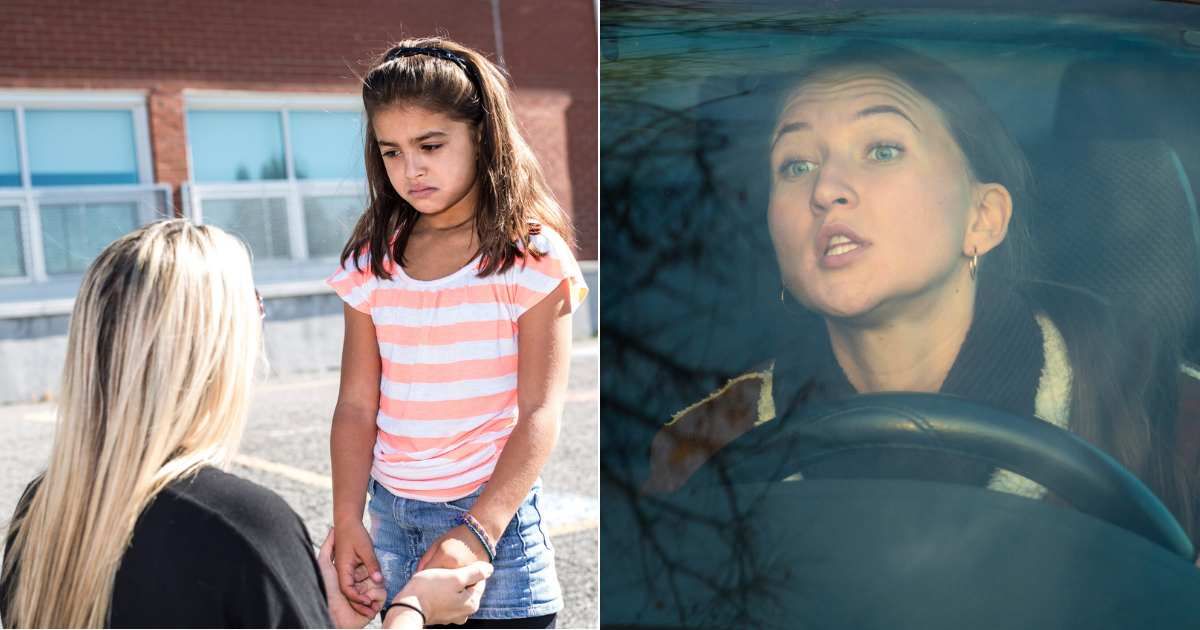 (L) Scared little girl being approached by stranger; (R) Woman in car noticing something unusual and calling it out. (Representative Cover Image Source: Getty Images | Photo by (L) LSO Photo; (R) Olga Ihnatsyeva)
