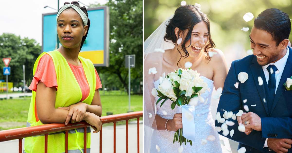 (L) A female park guide. (R) A couple on their wedding day. (Representative Image Source: Getty Images | Photo by (L) MixMedia, (R) People Images)