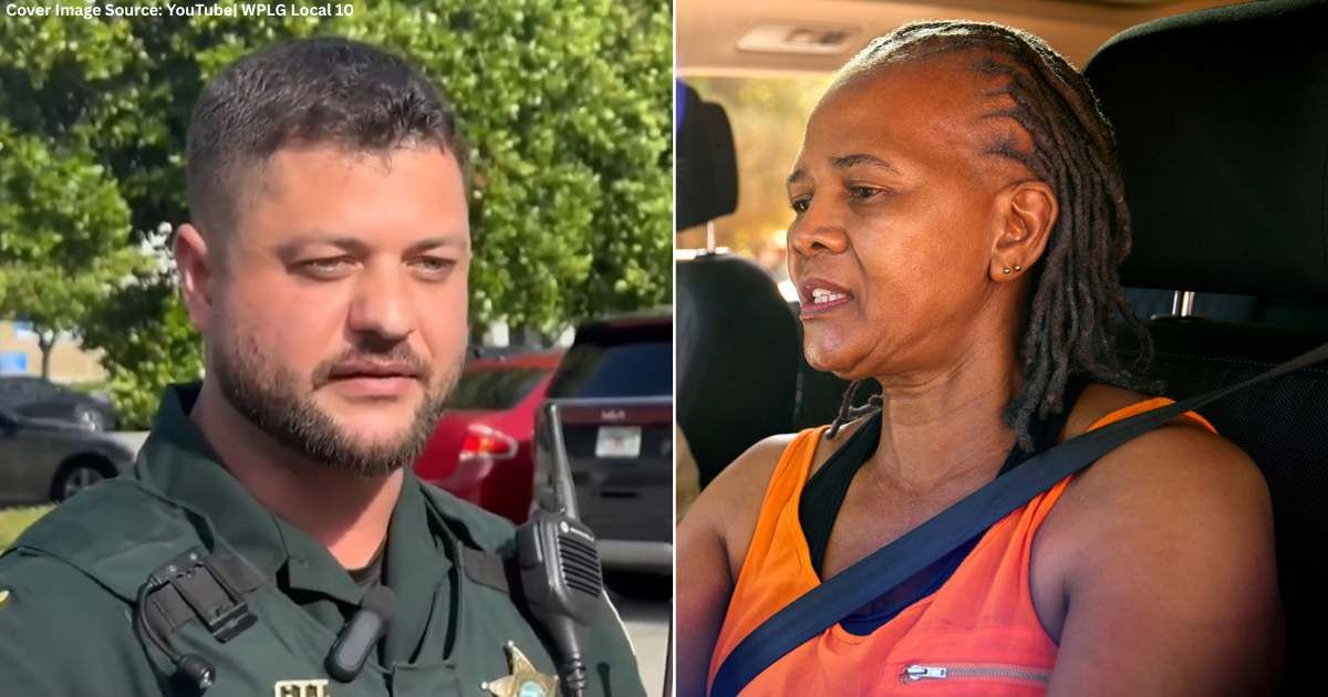 (L) Broward Sheriff's Office deputy Andrew Alencar speaks in interview after rescue. (Cover Image Source: YouTube| WPLG Local 10), (R) Worried elderly woman in car. (Representative Cover Image Source: Getty Images| Photo by monkeybusinessimages)