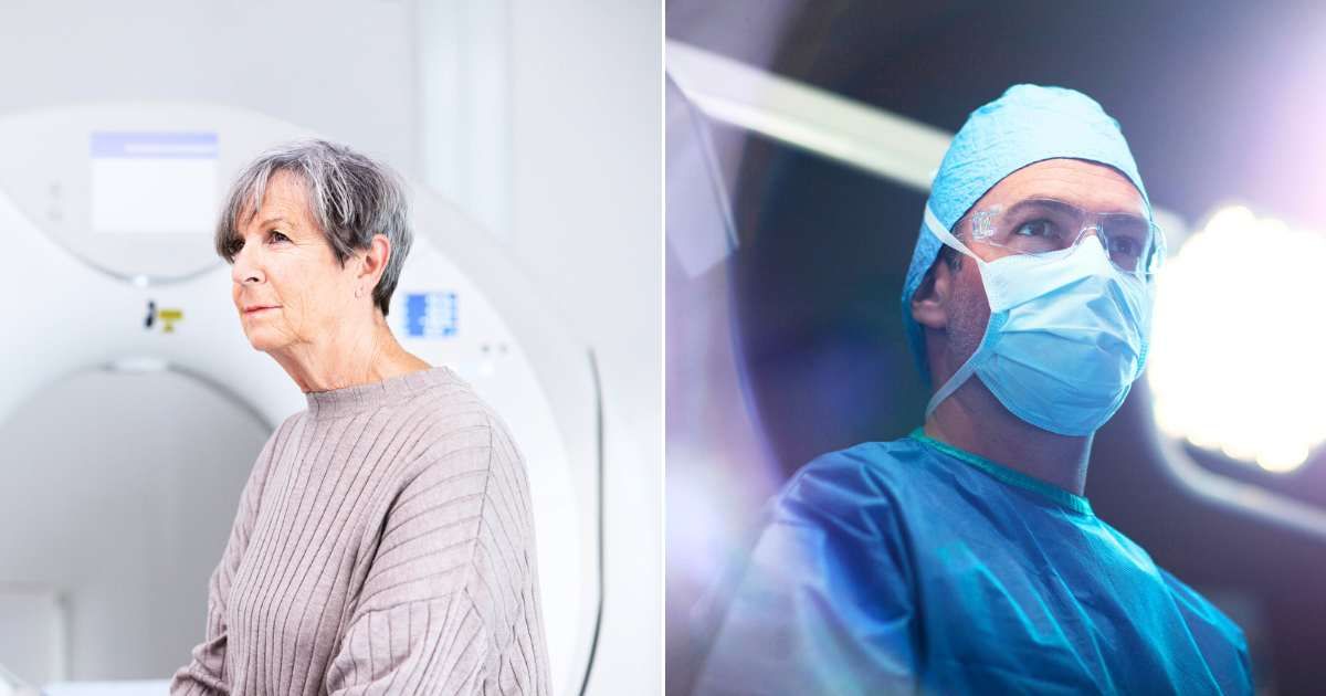 (L) Elderly woman undergoing brain scans and tests at hospital. (Representative Cover Image Source: Getty Images| FangXiaNuo), (R) Surgeon in scrubs  at hospital ready to perform surgery. (Representative Cover Image Source: Getty Images| Solskin)