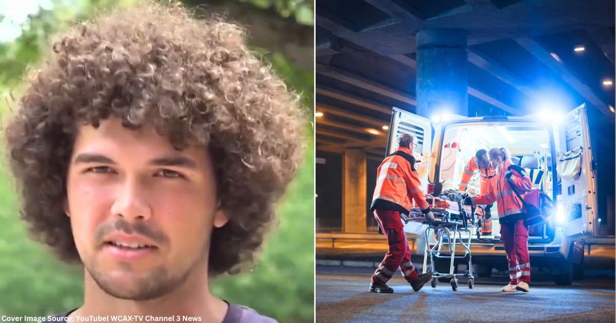 (L) Elijah Flocke speaks in interview. (Cover Image Soource: YouTube| WCAX-TV Channel 3 News), (R) Paramedics taking man in on stretcher to be trasported to a hospital. (Representative Cover Image Source: Getty Images| gorodenkoff)