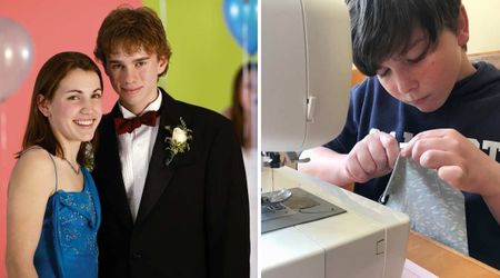 She couldn't afford dream dress—her prom date learnt how to sew and made stunning dress from scratch for her