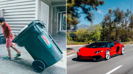 7-yr-old started business moving trash bins to save for Lamborghini—family had the best surprise for him