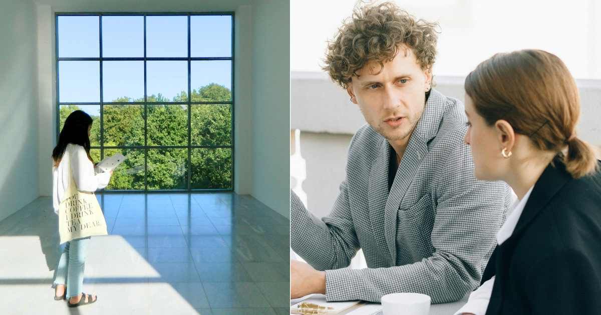 (L) Woman touring through new house. (Representative Cover Image Source: Unsplash| Ezgi Deliklitas), (R) Realtor speaking with client about listed home. (Representative Cover Image Source: Pexels| Nataliya Voitkevich)