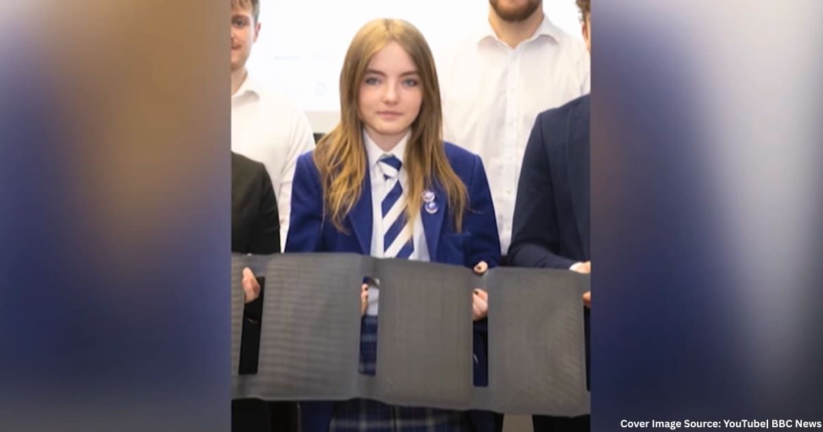 13-year-old Rebecca Young poses with team members after ground-breaking innovation. (Cover Image Source: YouTube| BBC Newsround)