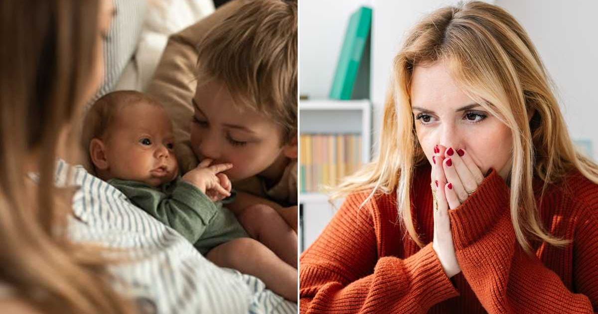 (L) A mom with two kids. (R) Woman looking ahead with a shocked expression. Representative Cover Image Source: Pexels | RDNE Stock Project; Getty Images | Xavier Lorenzo