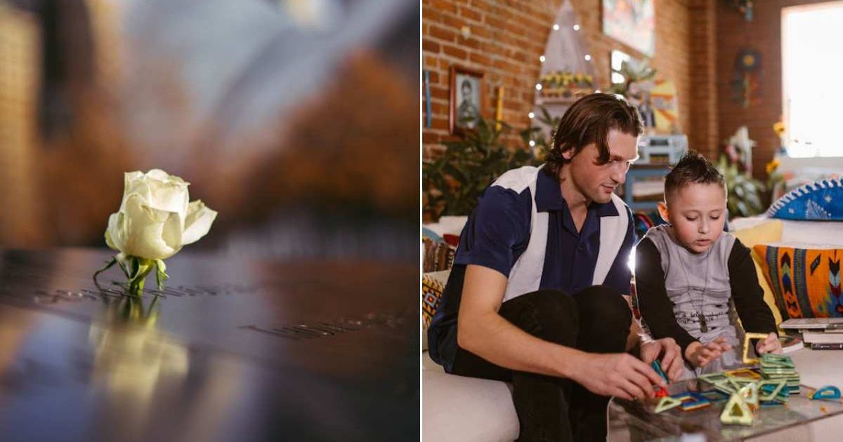 (L) A memorial for 9/11 victims. (R) A dad spending time with his son. Representative Cover Image Source: Pexels | Aidan Nguyen; RDNE Stock Project 
