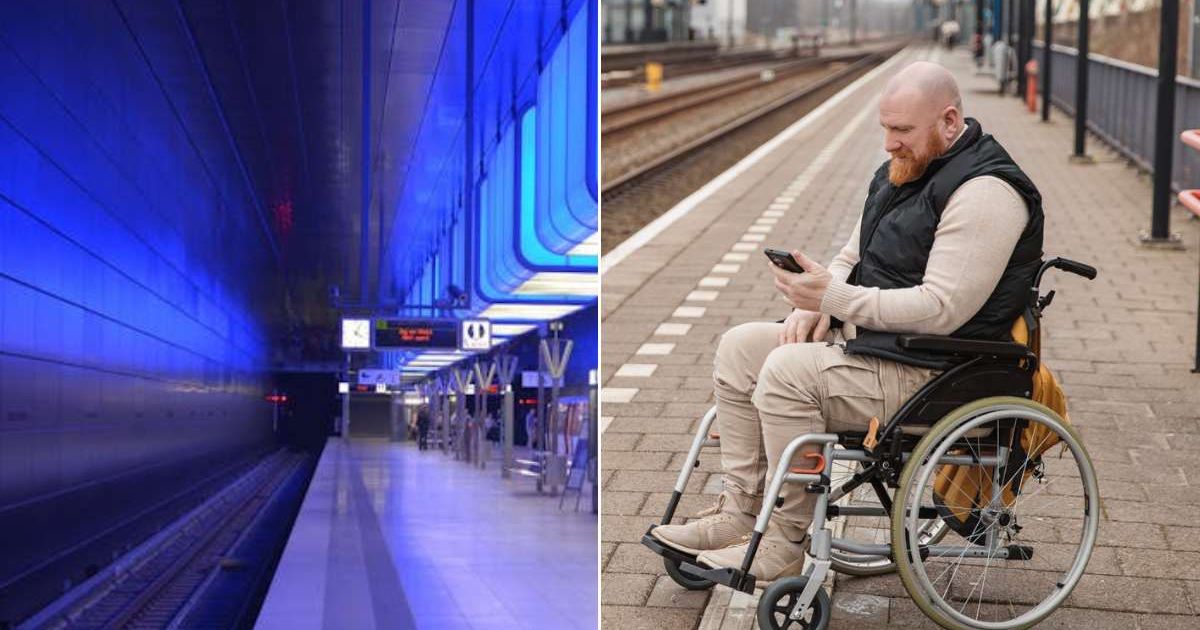 (L) A subway station. (R) A wheelchair user at a train station. Representative Cover Image Source: Pexels | Pixabay; Getty Images | Lorado