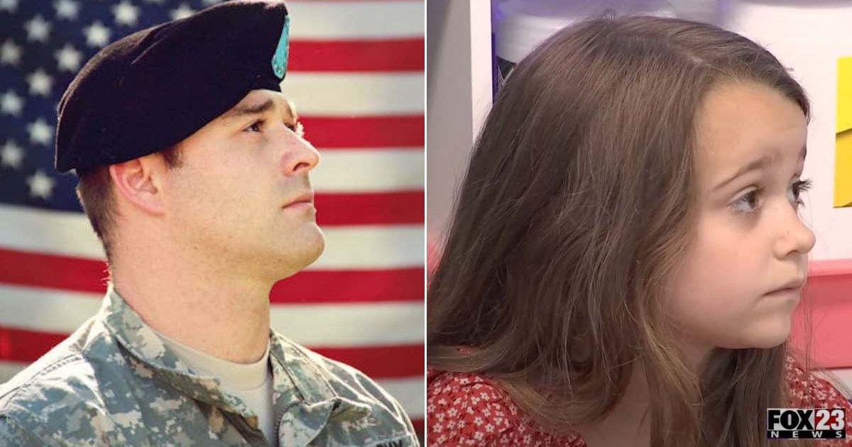 (L) A military personnel looking ahead. (R) The girl inside her class. Representative Cover Image Source: Pexels | Sharefaith; YouTube | Fox23 News