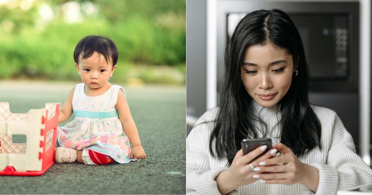 (L) Infant left alone in the middle of road. (Representative Cover Image Source: Pexels| Photo by Hiếu Trọng), (R) Woman gets emotional as she looks at phone. (Representative Cover Image Source: Pexels| Pavel Danilyuk)