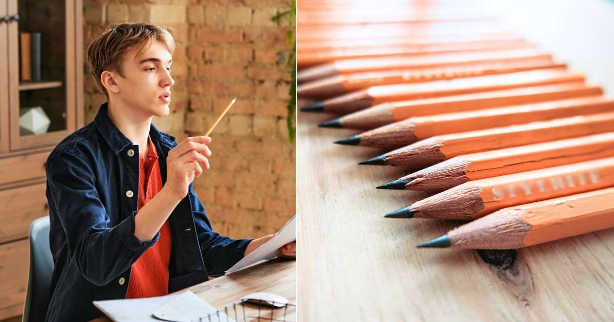 (L) Man at work desk looking at pencil. (Representative Cover Image Source: Pexels| Boris Pavlikovsky), (R) Stack of penciles lined up. (Representative Cover Image Source: Unsplash| David Perkins)