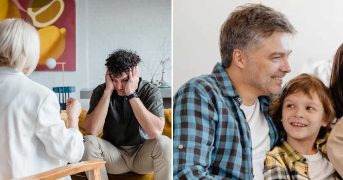 (L) Man at the doctor's office. (R) Dad and son sitting together. Representative Cover Image Source: Pexels | Timur Weber; MART PRODUCTION
