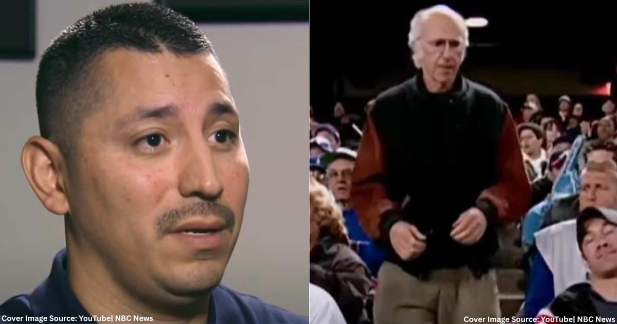 (L) Accused Juan Catalan speaks in interview. (Cover Image Source: YouTube| NBC News), (R) Comedian Larry David during show 'Curb Your Enthusiasm' (Cover Image Source: YouTube| NBC News)