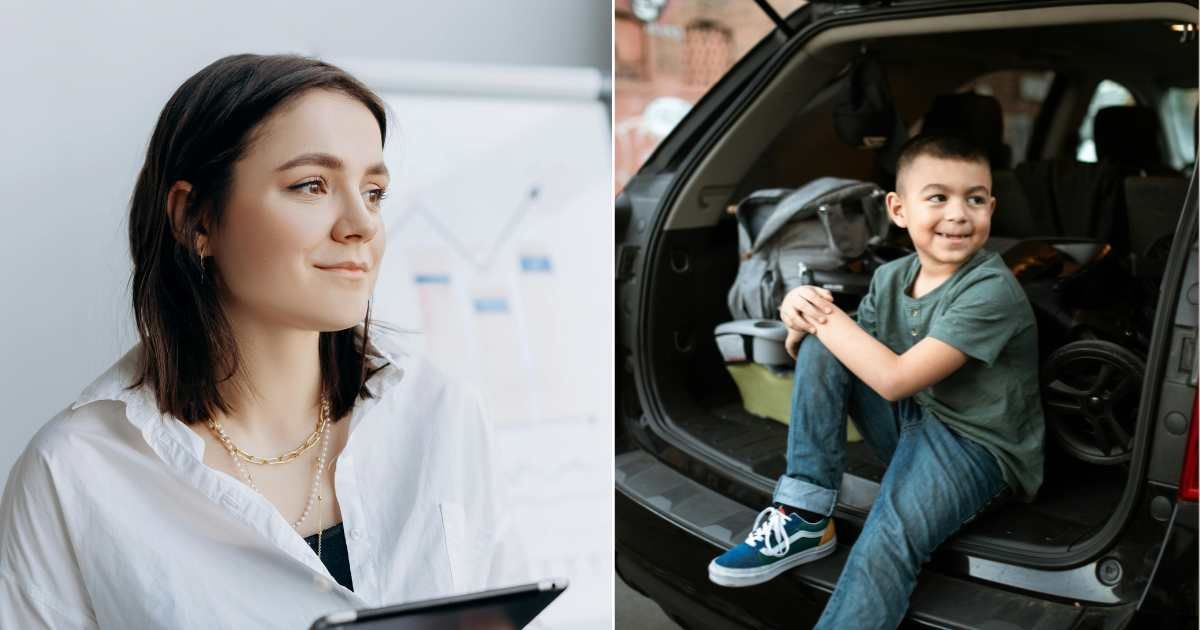 (L) Woman smiling, feeling relieved and reassured. (Representative Cover Image Source: Pexels| Mikhail Nilov), (R) Little boy sitting in car and smiling. (Representative Cover Image Source: Pexels|RDNE Stock Project)