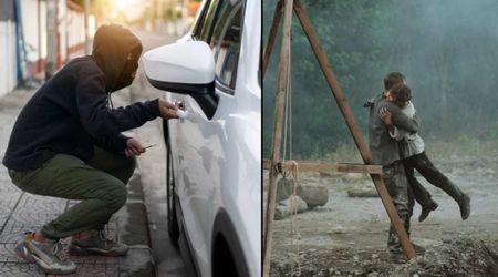 Dad rescued his child when thief fled after ditching his stolen car—then a stranger ran after thief to do the unbelievable