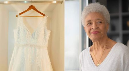 94-year-old great-grandmother puts on a wedding dress for the first time—and her reaction was the cherry on top