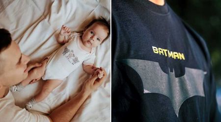 Dad decided to take a superhero tshirt photo with baby—it turned into an 11-year-old tradition for a special reason