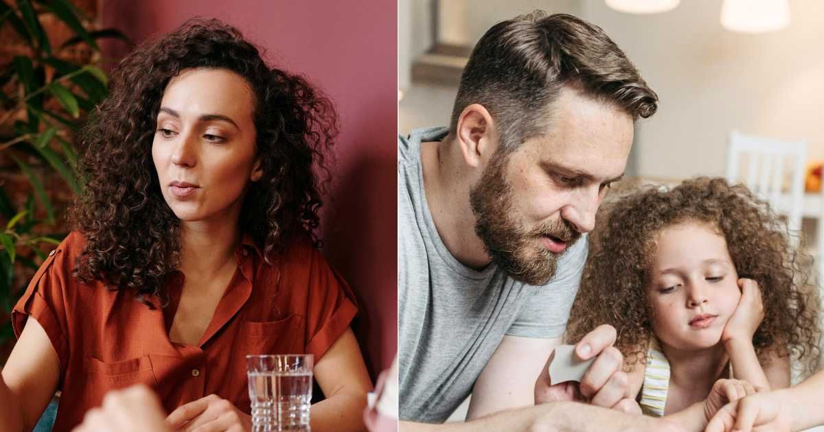 (L) Woman speaking sternly. (Representative Cover Image Source: Pexels| Edmond Dantès), (R) Dad gently speaking to upset daughter. (Representative Cover Image Source: Pexels| Pavel Danilyuk)
