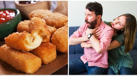 Helpless kids started crying seeing their dad choke on a Mozzarella stick—pregnant mom's clever move saved his life
